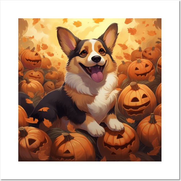 Halloween Corgi Wall Art by AtomicChonk